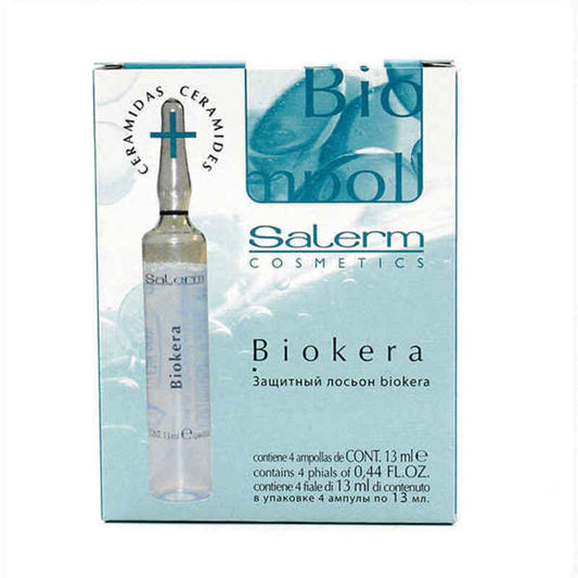 Traitement capillaire fortifiant Salerm Biokera (4 x 13 ml), soin intensif pour renforcer et revitaliser les cheveux
